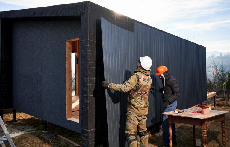 builder installing corrugated iron sheet used as f 2022 08 19 07 46 22 utc