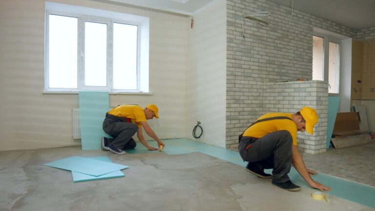 builders working on the floor in new house 2021 09 23 06 01 10 utc