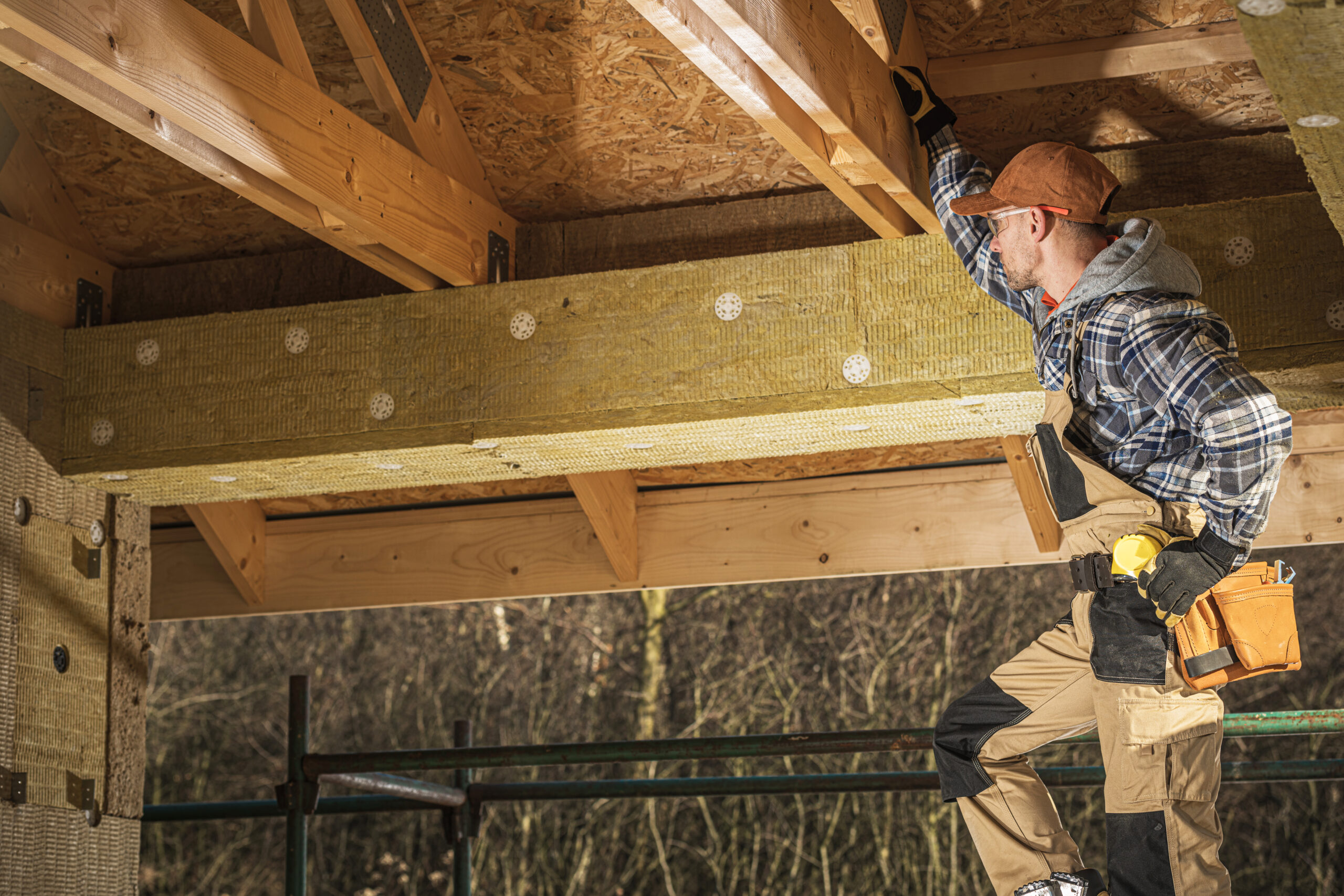 mineral wool wooden house construction insulation