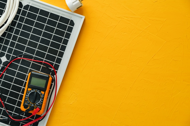 alternative energy solar power panel close up