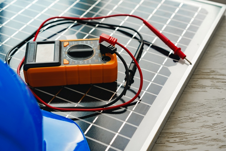 alternative energy solar power panel close up