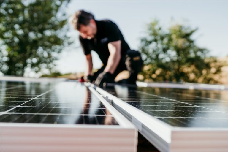 technician assembling solar panels on house roof f 2022 10 11 20 15 32 utc