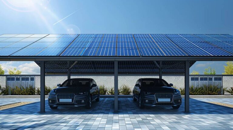 Économisez avec un carport solaire pour deux voitures