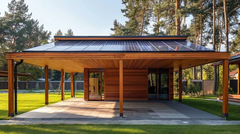 Construire un carport solaire en bois